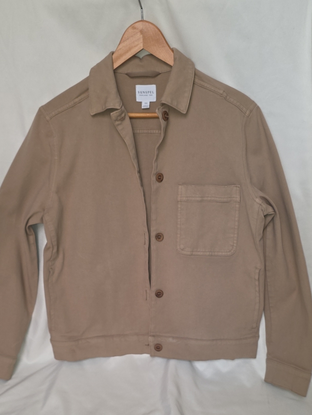 Sunspel Men's Light Tan Cotton Shirt Jacket